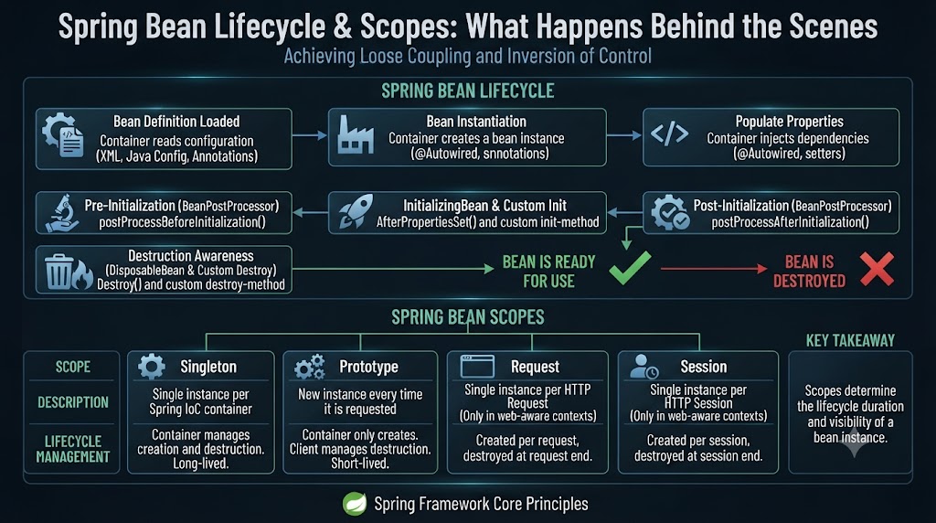Spring Bean Lifecycle & Scopes: What Happens Behind the Scenes